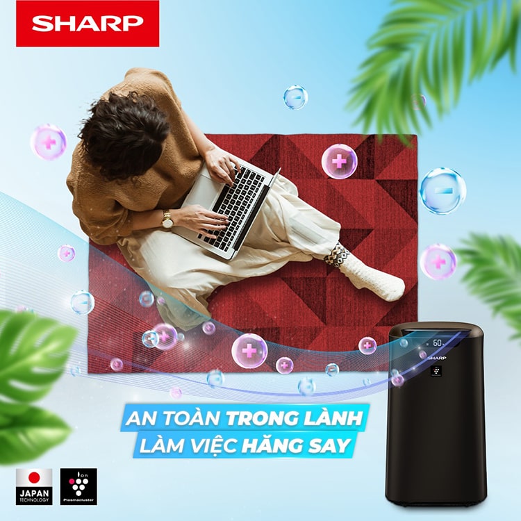 máy lọc không khí tạo ẩm sharp ki-l80v-t không khí xanh ảnh 2